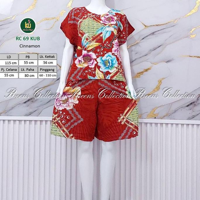 Kencana Ungu Label Biru Setelan RC 69 KUB LD 115 Piyama Baby Doll Pendek Lengan Pendek Rayon Premium