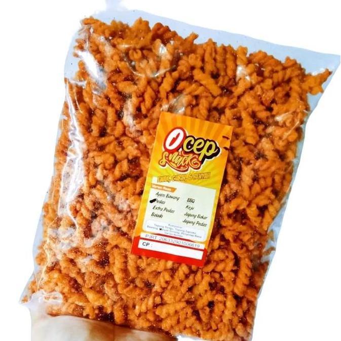 Makaroni spiral / Makaroni gandum / Makaroni kemasan kiloan / Makaroni Ocep snack Pak Pak Pak Asin B