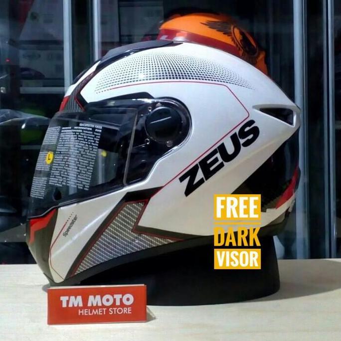 * HELM ZEUS Z811 PLASMA .WHITE RED *