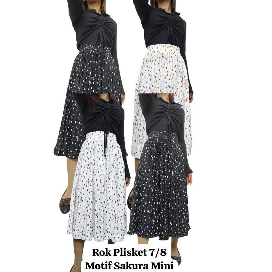 NEW ROK PLISKET 7/8 MOTIF SAKURA MINI BEST