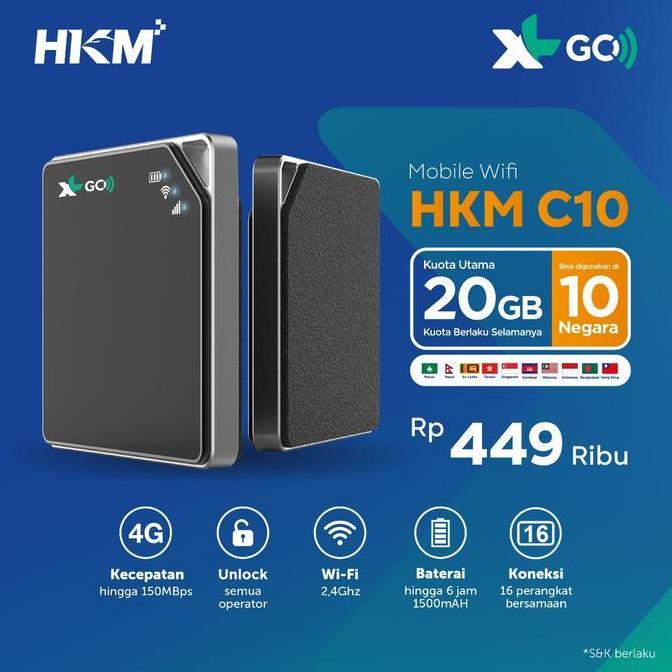 BEBAS ONGKIR - MIFI ROUTER HKM C10 Speed 4G LTE FREE TELKOMSEL - XL GO IZI (UNLOCK)