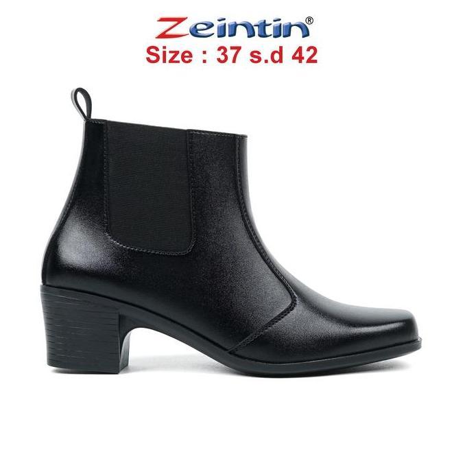 _mkmahadira - zeintin - sepatu boot wanita hitam polos sepatu boots formal casual wanita zo