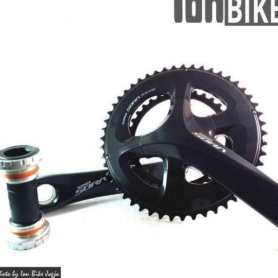 Crank Shimano Sora R3000 50-34 T With Bb Compact - Crankset Set R-3000 50T 34T Sepeda Balap Roadbike