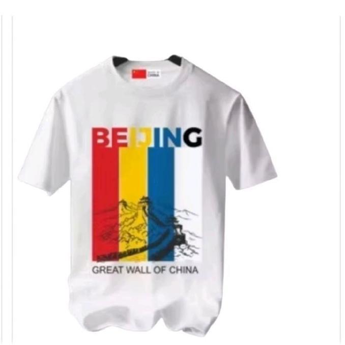 BAJU KAOS OLEH OLEH CHINA BEIJING PAKAI TAG NEGARA ASAL  SOUVENIR  unisex motif pria wanita sablon d