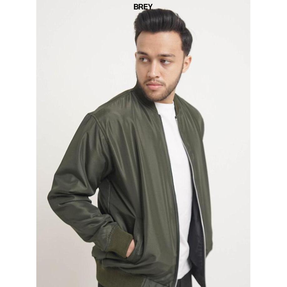 Jaket Pria Bomber Orinal Hijau Army Jacket Parasut Windbreaker Cowok Cowo Motor Riding Touring Anti 