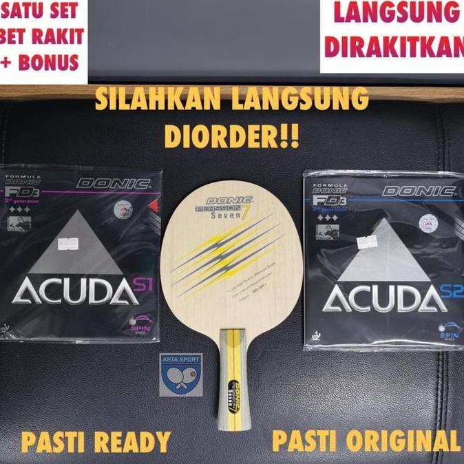 Bat Pingpong Donic Persson Seven + karet Donic Acuda Set