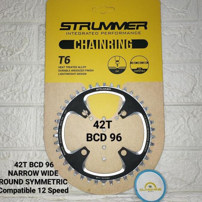 Chainring Crank Strummer 40T 42T Bcd 96 Round Cnc Sepeda Mtb Roadbike