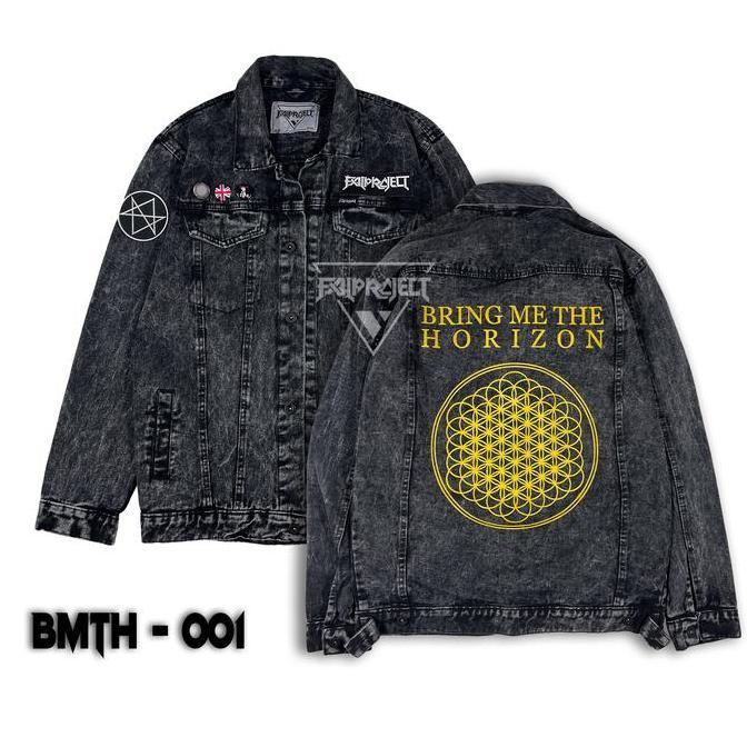 jaket denim sablon jaket jeans PRIA patch bordir bring me the horizon BMTH 011