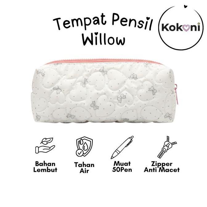 Kotak Pensil Motif Pita Coquette Tempat Pensil Sekolah Viral Kapasitas Besar Muat 50 Pen | Tahan Air