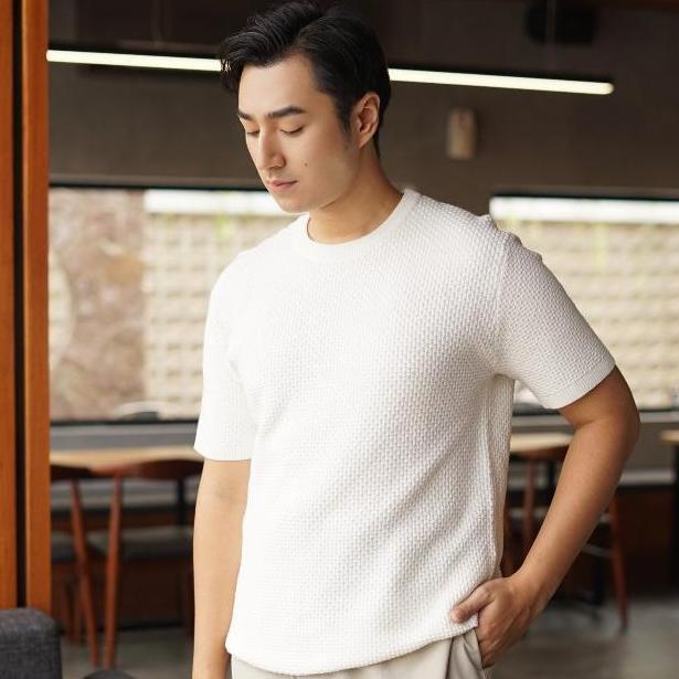 GONEGANI MAN - Baju Polos Pria Bahan Knit Basic Knit Shirt Panjang Knitwear