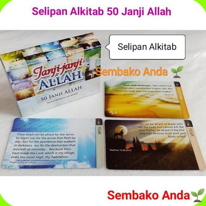 Kartu Ayat Alkitab Dua Bahasa Inggris Indonesia. 50 Janji Allah