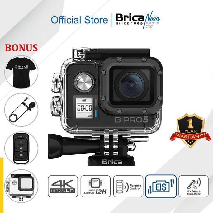 Brica - B-PRO5 - BPRO5 Alpha Edition Mark III S (AE3S) 4K EIS - Black - Free T-Shirt - Action Camera