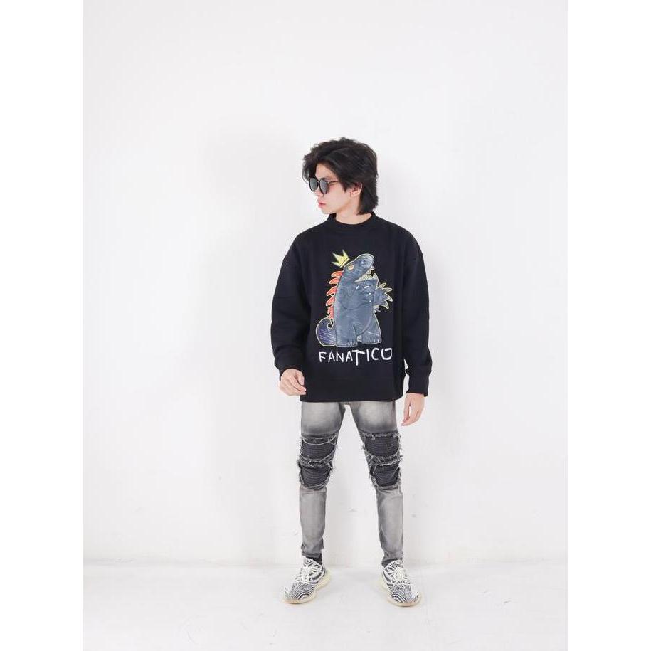 FANATICO -Angry Dino Crewneck | Black