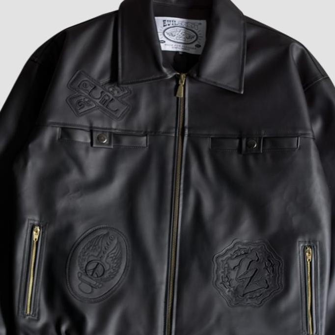 EVILSPIRIT LEATHER JACKET - CATLIYAN BLACK UNISEX