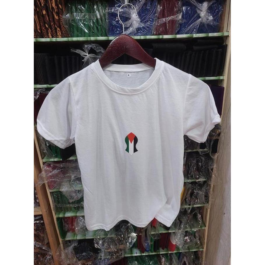 Kaos Oblong Distro Anak Lengan Pendek Logo Palestina Bendera Indonesia