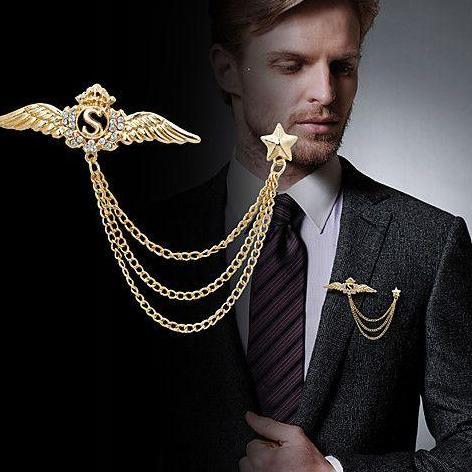 Lapel Pin Jas Motif Bross Aksesoris Jas Lion Rusa Crown [terbaik]