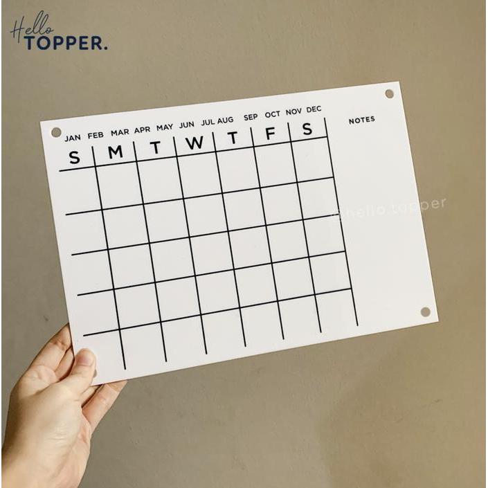 PROMO Daily Planner Akrilik Putih | Schedule Board Acrylic | Planner Akrilik