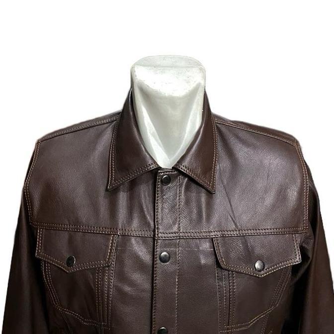 Jaket Kulit Domba Model Levis Bahan lembut.
