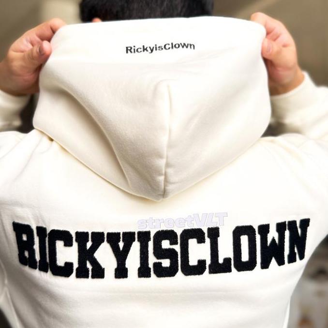 RIC Ricky is Clown Toothbrush Embroidery White Hoodie