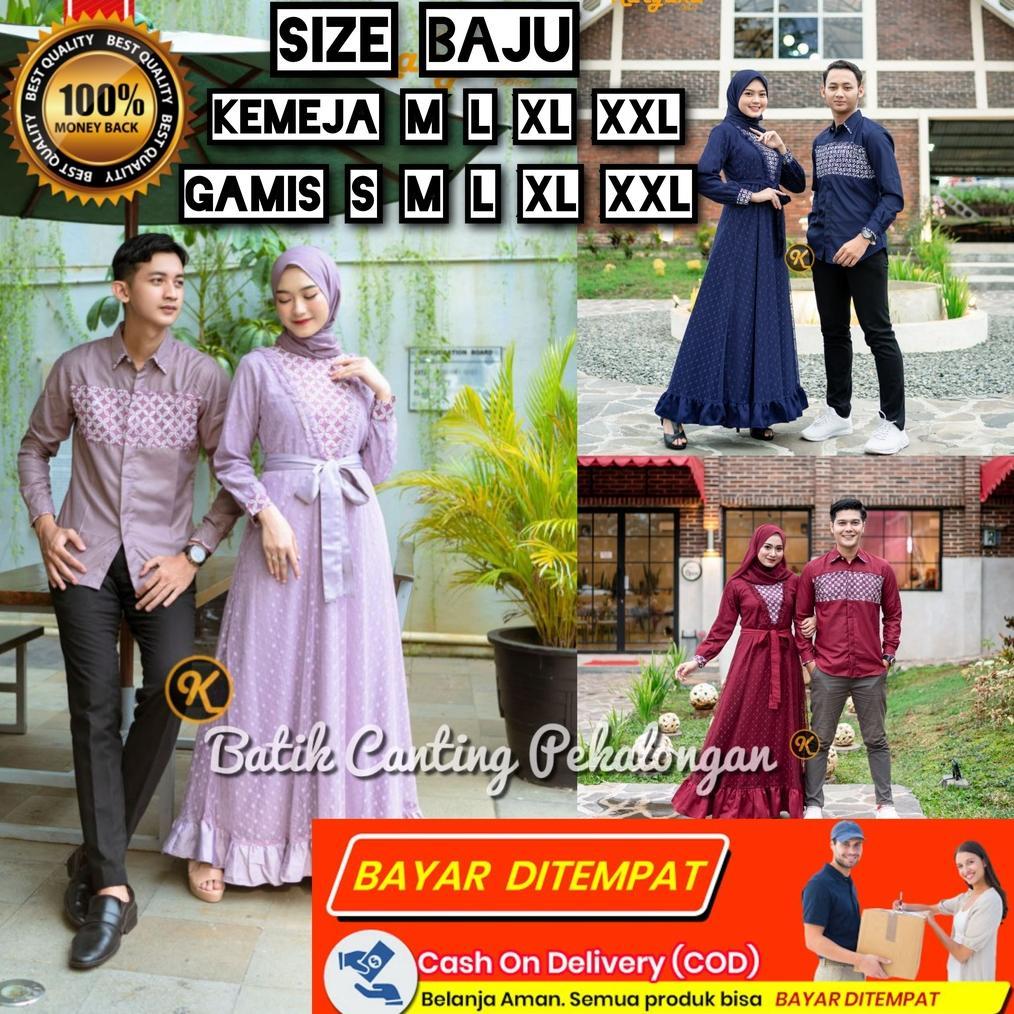 Couple gamis dan batik pasangan muslim kekinian couple ayuma batik karyaku ada ld jumbo