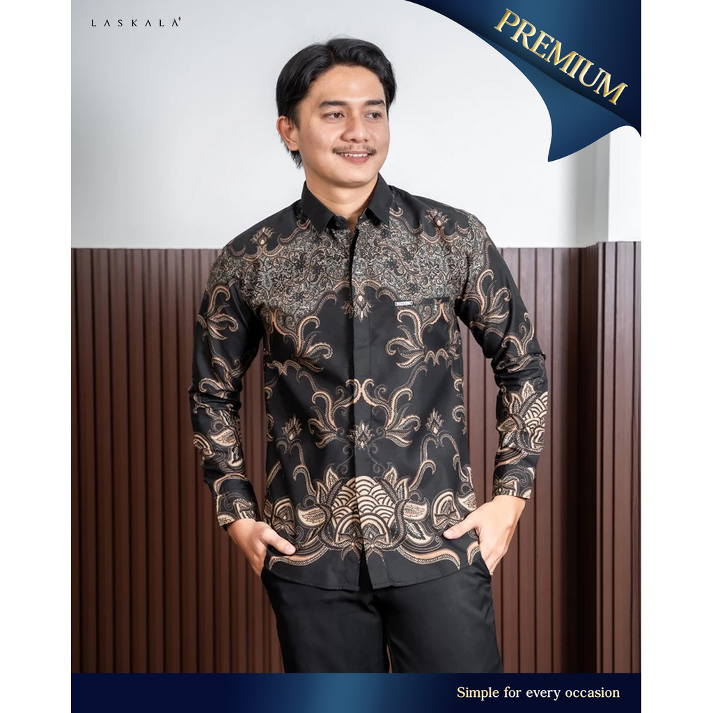 Laskala Batik Premium Dewangga Kemeja Batik Pria Slimfit Lengan Panjang
