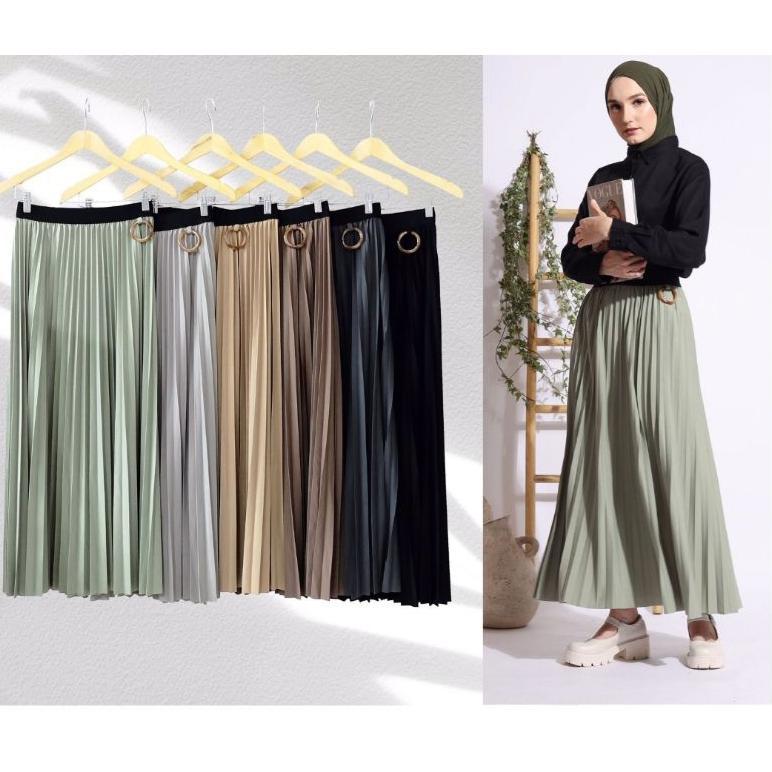 Rok Plisket RANIA ZR  Dan Hi Fashion Original Variasi Ring Ban Pinggang