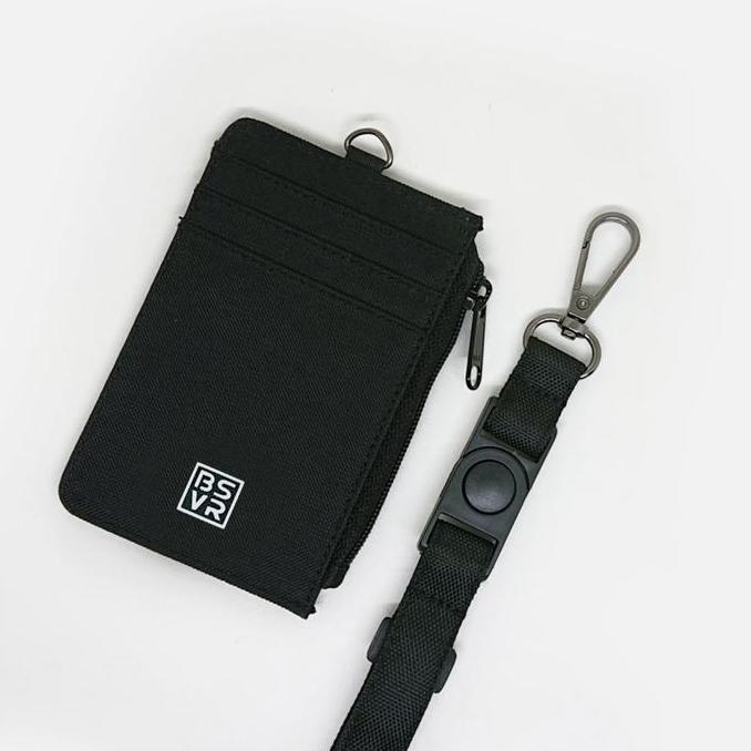 ID card holder / dompet id card & tali gantungan - black
