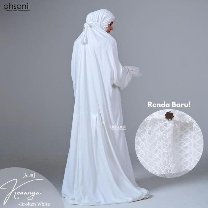 Mukena Terusan Putih Kenanga Ahsani A38 Rayon Premium Tebal Adem Dingi