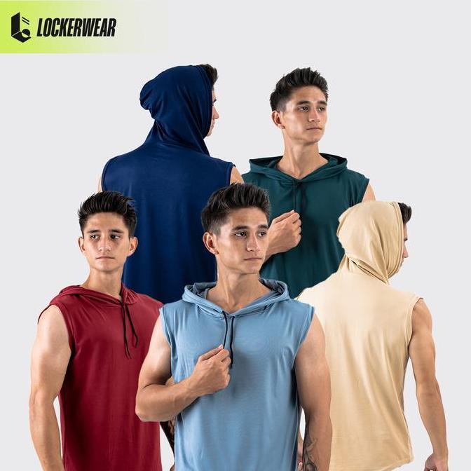 ORIGINAL Hoodie Sleeveless Gym Fitness Singlet Olahraga Pria Polos Sport Kaos Tanpa Lengan Tank Top 