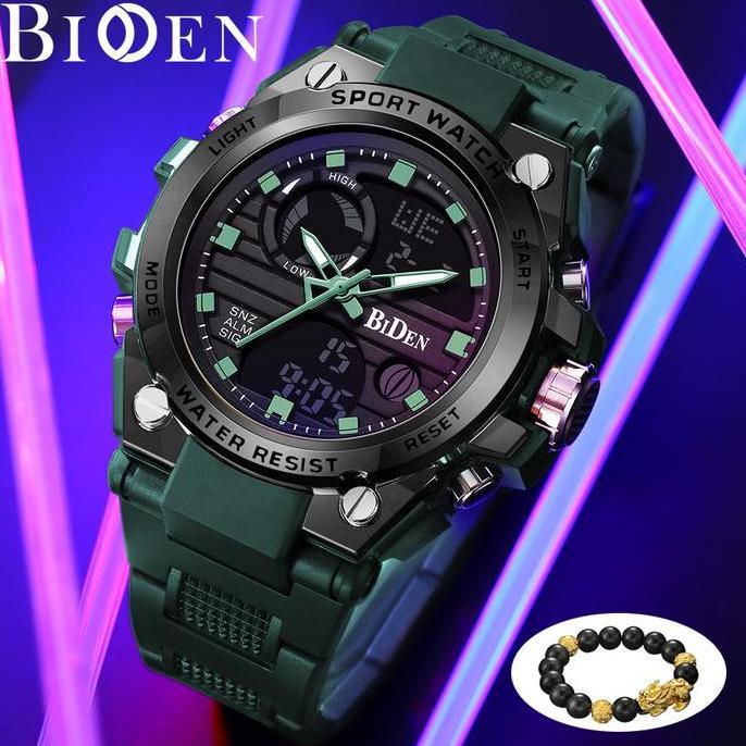 BIDEN Jam Tangan Pria Analog&Digital Original Sports Tali Silikon Jam Tangan Cowok