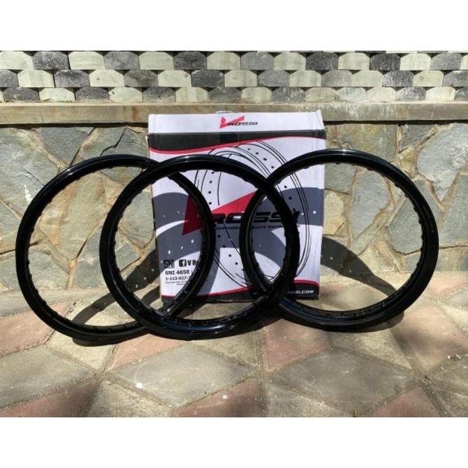 VELG PELEK ROSSI RING 17 VROSSI WM HITAM GLOSSY HITAM GILAP SIZE 120 140 160 185 215 RING 17 Motorcy