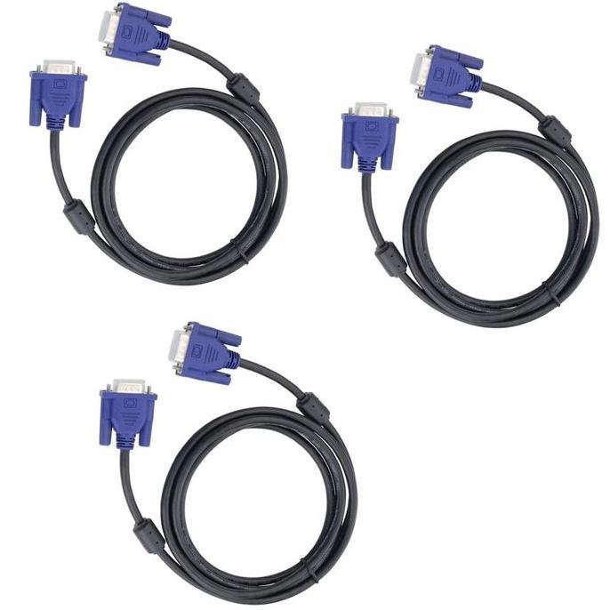 KABEL VGA 3M / VGA 3 METER / VGA 3 M DIGITAL /Kabel VGA Standar /  KABEL VGA MALE TO MALE  3 M BLACK
