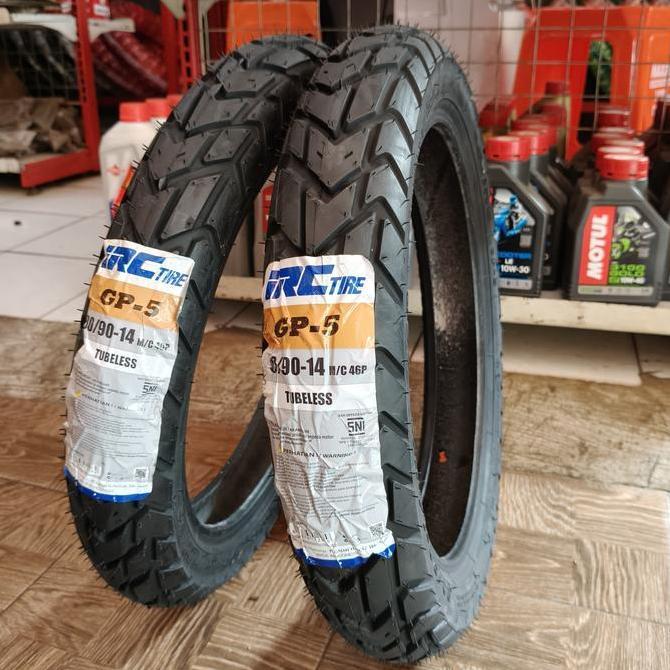 SEPASANG BAN MOTOR MATIC RING 14 (IRC GP5 80/90 & 90/90 SEMI TRAIL TUBELESS)  MIO,BEAT,VARIO Origina