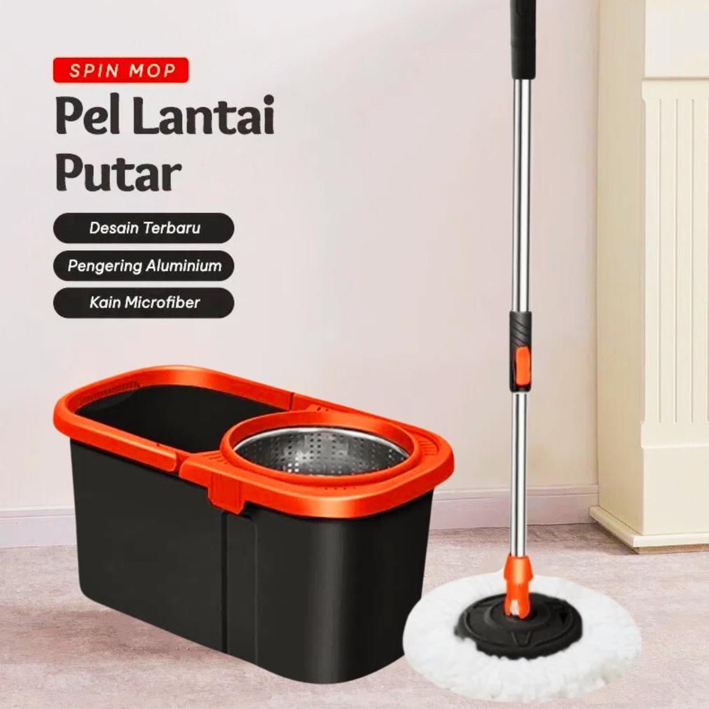 Alat Pel Lantai Praktis Spin Mop Aclima Pel Lantai Spin Mop Alat Pel Putar Serbaguna Spin Mop Kain P