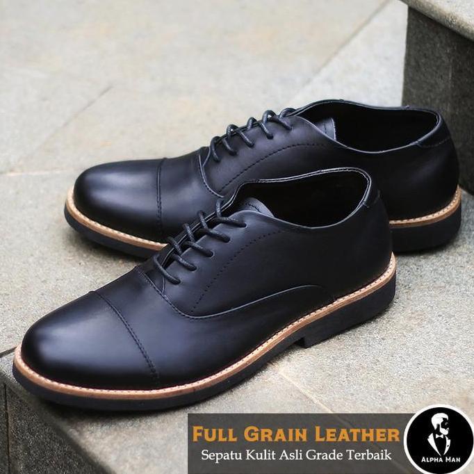 Sepatu Oxford Pantofel Pria Casual Formal Kerja Kantor Kulit Asli Ori