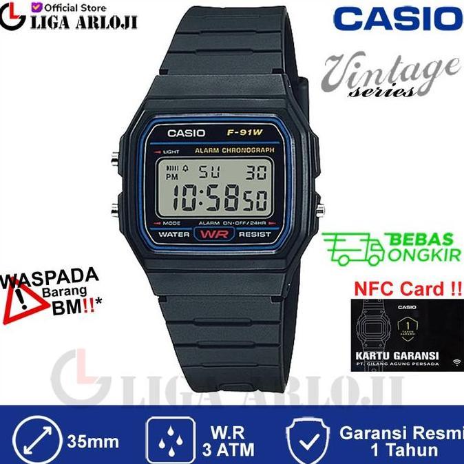 Casio F-91W-1Dg - Jam Tangan Unisex Digital Vintage F91W F-91W-1
