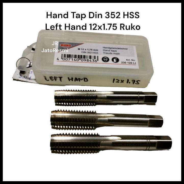TERLARIS RUKO HAND TAP DIN 352 LEFT HAND 12X1.75 (230120LI)  HAND TAP DRAT KIRI 