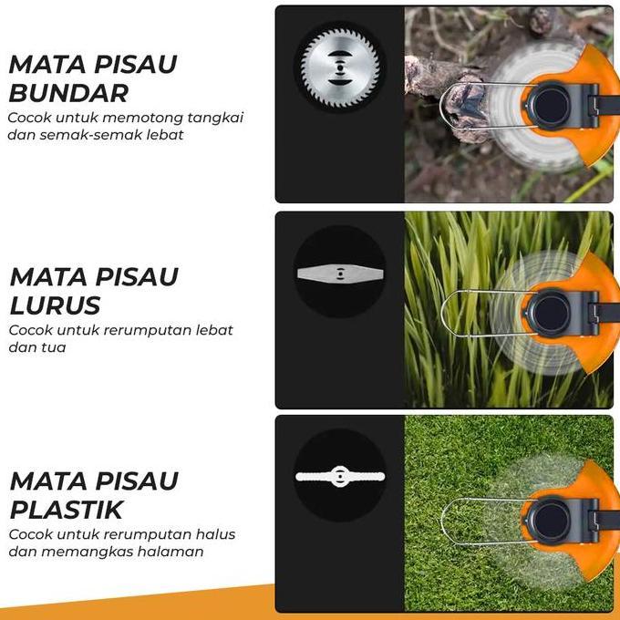 Mesin Potong / Pemotong / Pangkas Rumput Padi Jagung Ranting Taman Elektrik Portable Baterai