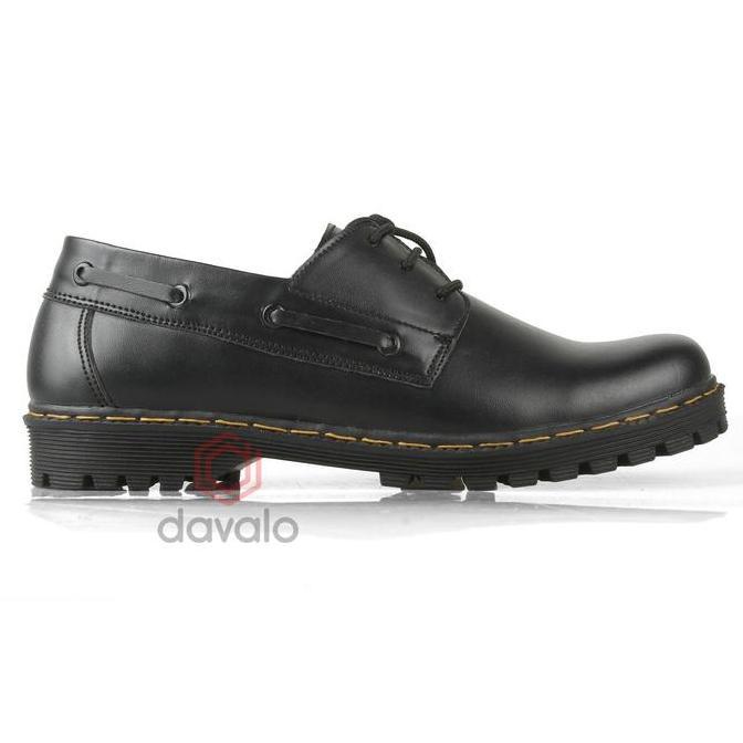 davalo Sepatu Docmart Pria Kasual Formal Oxford Kasual Hitam Kerja Resmi Kantor Kuliah Kulit  Sintet