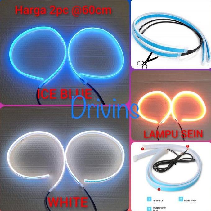 LAMPU ALIS LED DRL FLEXIBLE RUNNING 60 CM 2 PC