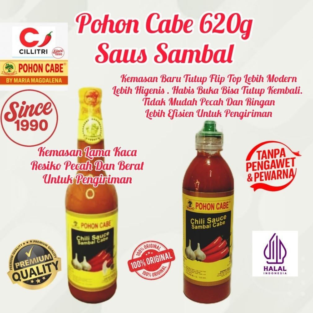POHON CABE 620g Saus Sambal Botol Plastik