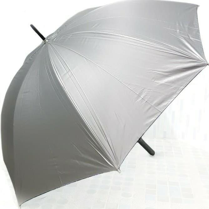 Payung Golf Jumbo Silver Polos Handle Plastik/Payung Besar Polos Jumbo