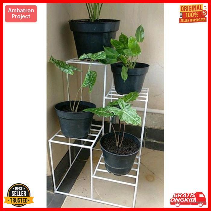 Termurah Rak Bunga Susun 4 /Rak 4 Tingkat/Standing Pot Besi