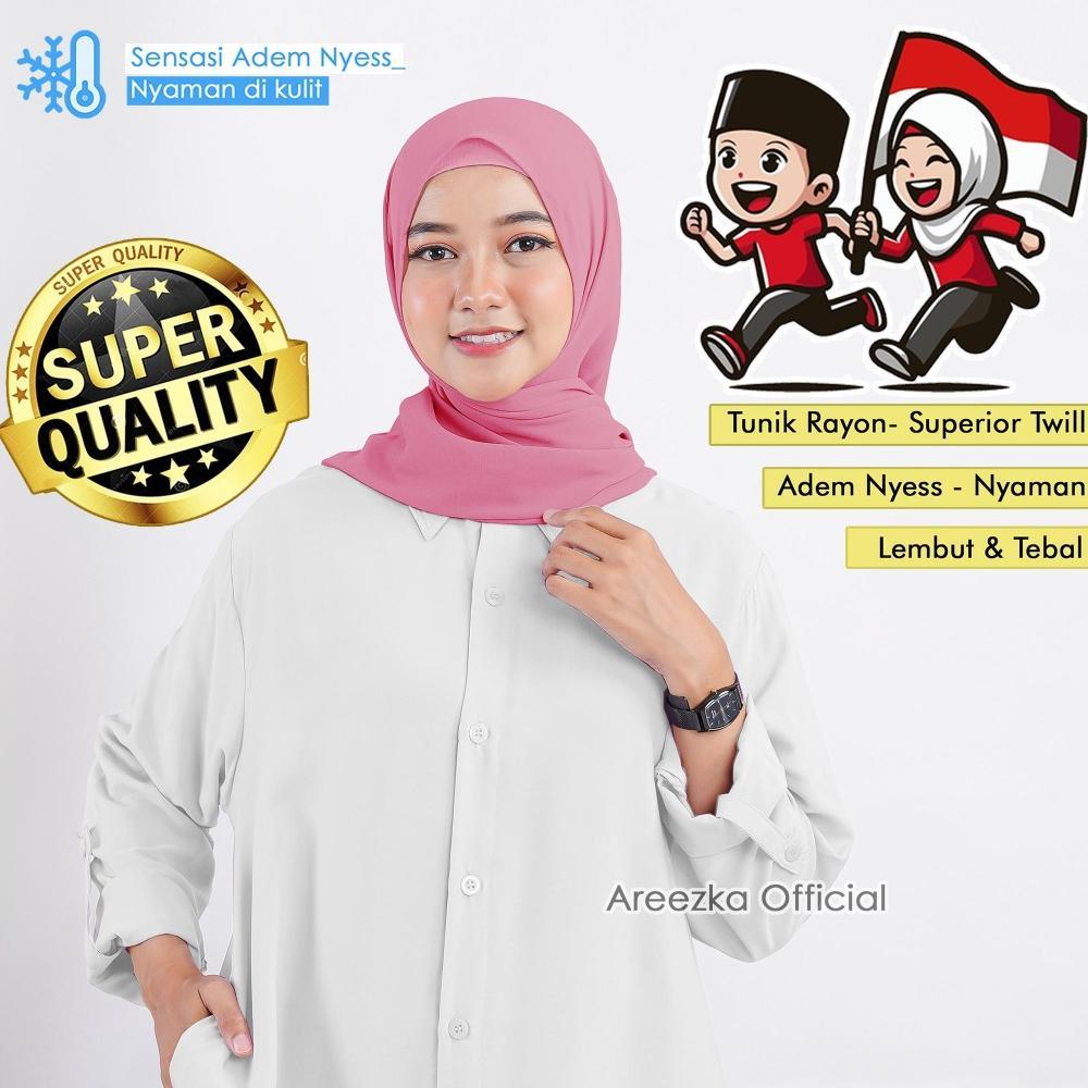 Alila Tunik Putih Bersih Katun Toyobo Baju Kerja Putih Tunik Putih Jumbo Terbatas