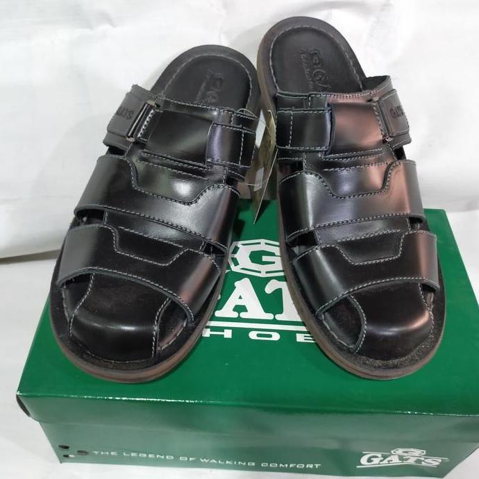sepatu sandal /Bustong kulit pria merk GATS Hg 061 hitam orinal