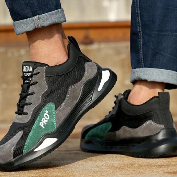 SEPATU SAFETY SPORT ABU HITAM IMPORT