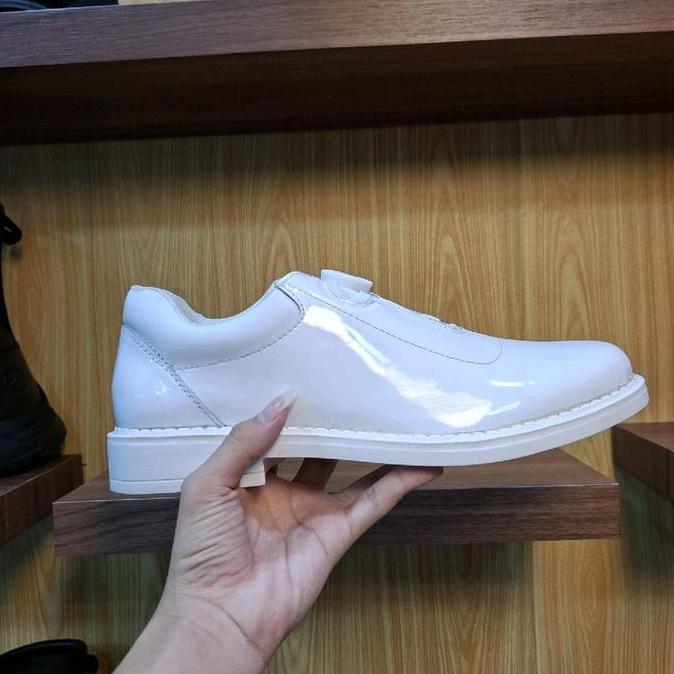 SEPATU PDH PDU PUTIH GLOSSY UPACARA PERWIRA TNI AL / GUBERNUR/ BUPATI/ CAMAT/KEPALA DESA Shoes Pria 