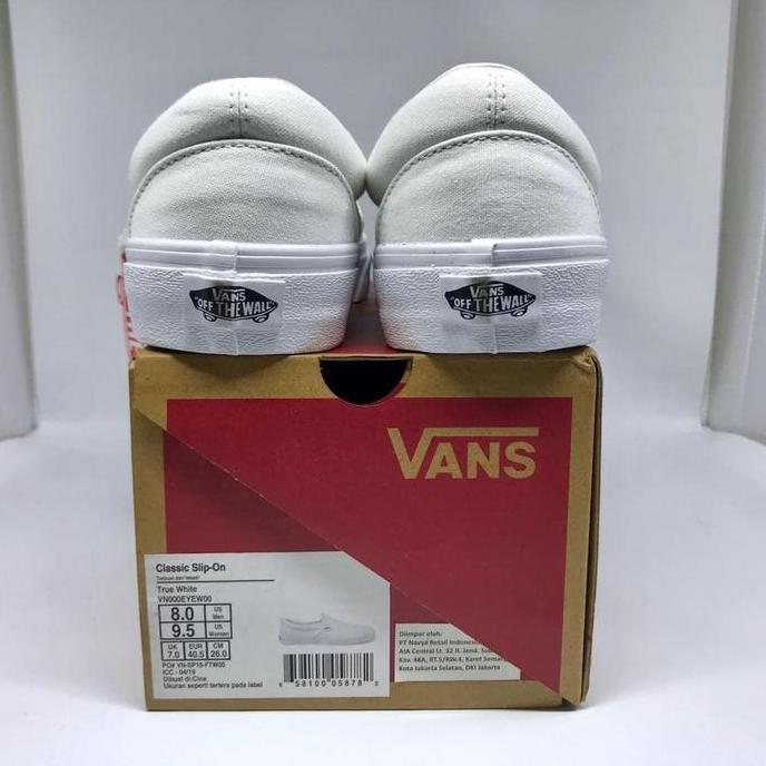 Vans Slip-On True White | Sepatu Putih Pria Wanita | Orinal BNIB