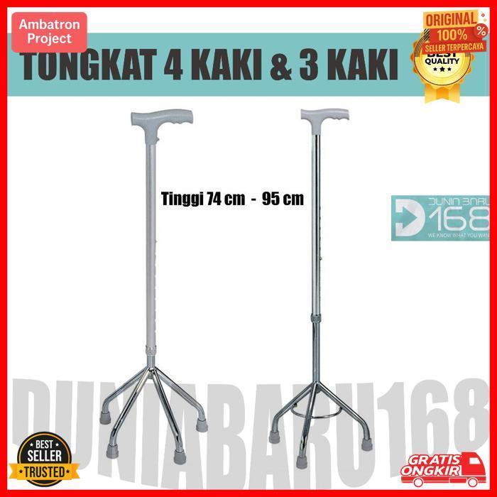 Murah Tongkat Alat Bantu Jalan Lansia Kaki 4 & 3/ Tongkat Medical Stainless