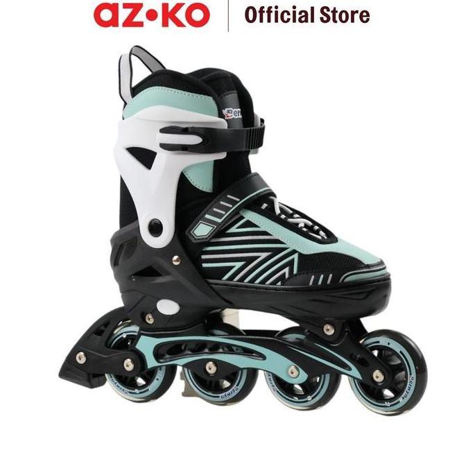 Terlaris Azko Berwyn Ukuran Xl Sepatu Roda Inline Skate - Hitam/Hijau Inline Skates Roller Shoes Per